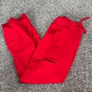 Med Couture Red Scrub Jogger Pants
